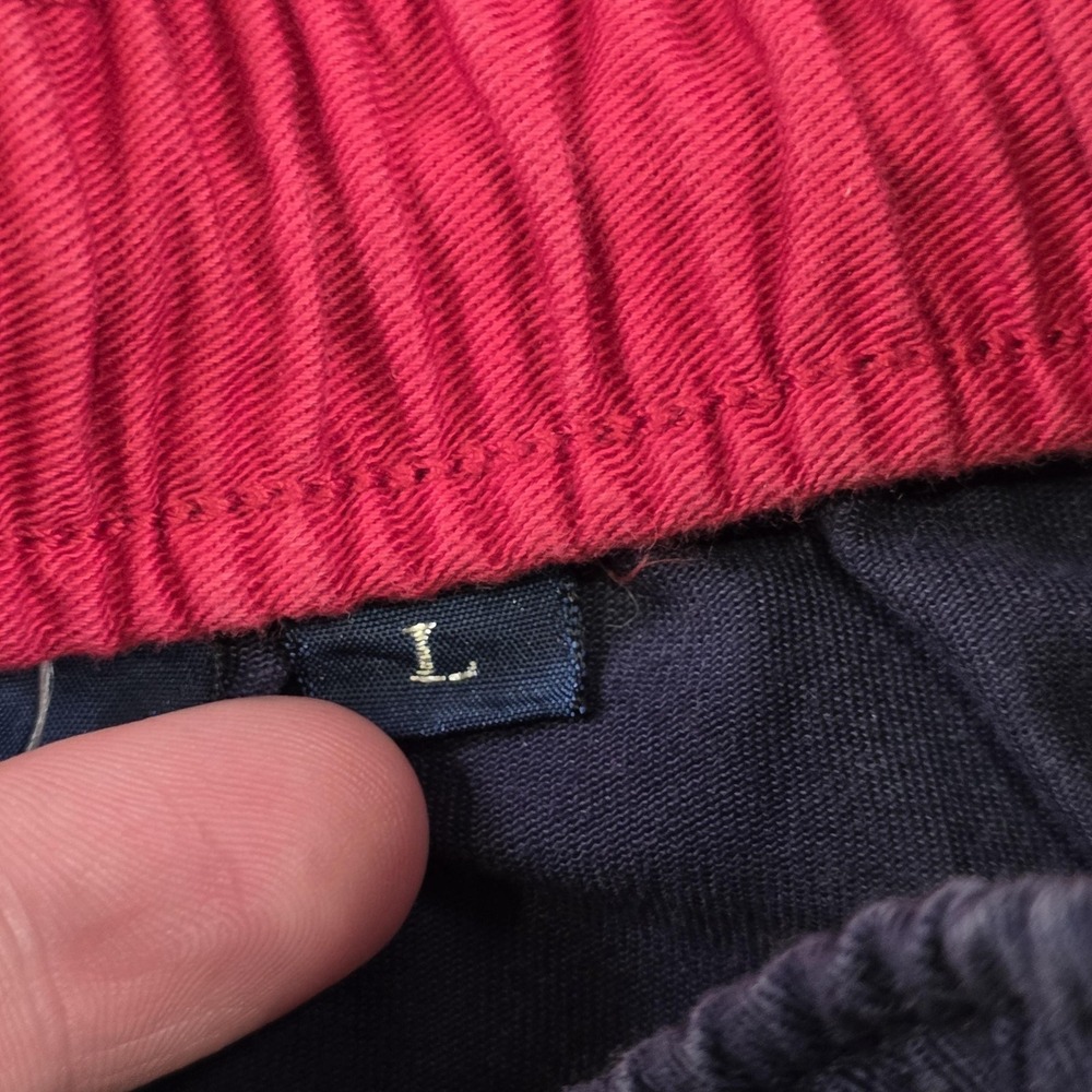 VTG Polo Ralph Lauren Shorts Mens 34 Blue Chino Pony Logo Elastic Waist 7 Inseam - Picture 9 of 16
